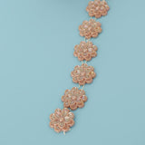 Max Flower Pearl Rhinestone Chain Sew On Trims Wedding Dress Decor Coffee