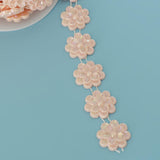 Max Flower Pearl Rhinestone Chain Sew On Trims Wedding Dress Decor Water pink