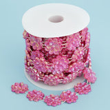 Max Flower Pearl Rhinestone Chain Sew On Trims Wedding Dress Decor Rose red
