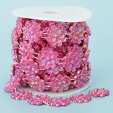 Max Flower Pearl Rhinestone Chain Sew On Trims Wedding Dress Decor Rose red