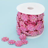 Max Flower Pearl Rhinestone Chain Sew On Trims Wedding Dress Decor Rose red