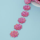 Max Flower Pearl Rhinestone Chain Sew On Trims Wedding Dress Decor Rose red