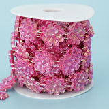 Max Flower Pearl Rhinestone Chain Sew On Trims Wedding Dress Decor Rose red