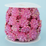Max Flower Pearl Rhinestone Chain Sew On Trims Wedding Dress Decor Rose red