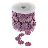 Max Flower Pearl Rhinestone Chain Sew On Trims Wedding Dress Decor Purple
