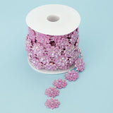 Max Flower Pearl Rhinestone Chain Sew On Trims Wedding Dress Decor Purple