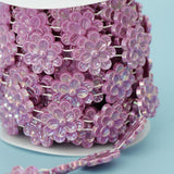 Max Flower Pearl Rhinestone Chain Sew On Trims Wedding Dress Decor Purple