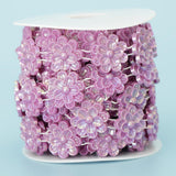 Max Flower Pearl Rhinestone Chain Sew On Trims Wedding Dress Decor Purple