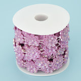 Max Flower Pearl Rhinestone Chain Sew On Trims Wedding Dress Decor Purple