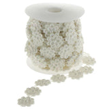 Max Flower Pearl Rhinestone Chain Sew On Trims Wedding Dress Decor White B