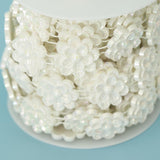 Max Flower Pearl Rhinestone Chain Sew On Trims Wedding Dress Decor White B