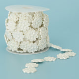 Max Flower Pearl Rhinestone Chain Sew On Trims Wedding Dress Decor White B
