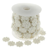 Max Flower Pearl Rhinestone Chain Sew On Trims Wedding Dress Decor White B