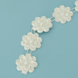 Max Flower Pearl Rhinestone Chain Sew On Trims Wedding Dress Decor White B