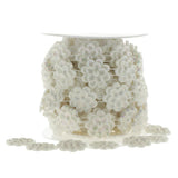 Max Flower Pearl Rhinestone Chain Sew On Trims Wedding Dress Decor White B