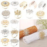Max Rhinestone Napkin Rings Adornment For Wedding Party Gold