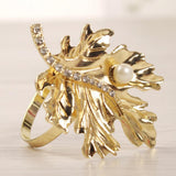 Max Rhinestone Napkin Rings Adornment For Wedding Party Gold