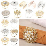 Max Rhinestone Napkin Rings Adornment For Wedding Party Gold