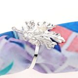 Max Rhinestone Napkin Rings Adornment For Wedding Party Silver