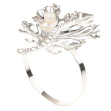 Max Rhinestone Napkin Rings Adornment For Wedding Party Silver
