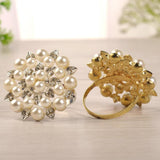 Max Pearl Flower Napkin Rings Napkin Buckle Wedding Napkin Holder Silver