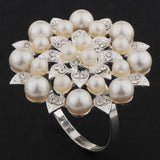 Max Pearl Flower Napkin Rings Napkin Buckle Wedding Napkin Holder Silver