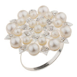 Max Pearl Flower Napkin Rings Napkin Buckle Wedding Napkin Holder Silver