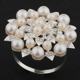 Max Pearl Flower Napkin Rings Napkin Buckle Wedding Napkin Holder Silver