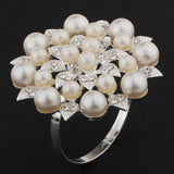 Max Pearl Flower Napkin Rings Napkin Buckle Wedding Napkin Holder Silver