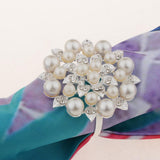 Max Pearl Flower Napkin Rings Napkin Buckle Wedding Napkin Holder Silver