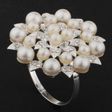 Max Pearl Flower Napkin Rings Napkin Buckle Wedding Napkin Holder Silver