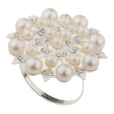 Max Pearl Flower Napkin Rings Napkin Buckle Wedding Napkin Holder Silver