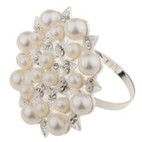 Max Pearl Flower Napkin Rings Napkin Buckle Wedding Napkin Holder Silver