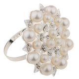 Max Pearl Flower Napkin Rings Napkin Buckle Wedding Napkin Holder Silver