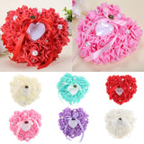 Max Heart-shaped PE water diamond imitation pearl wedding ring pillow Red