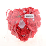 Max Heart-shaped PE water diamond imitation pearl wedding ring pillow Red