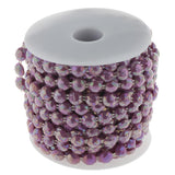 Max 10mm DIY Half Round Bead Garland Spool Beads Craft Wedding Decor Purple