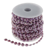 Max 10mm DIY Half Round Bead Garland Spool Beads Craft Wedding Decor Purple