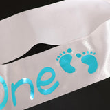 Max I'm one Girl's 1st Birthday Novelty Sash Blue word on white