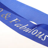 Max Gilding Silver Numbers Fabulous Sash for Birthday Anniversary Royal Blue 40