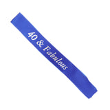 Max Gilding Silver Numbers Fabulous Sash for Birthday Anniversary Royal Blue 40