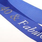 Max Gilding Silver Numbers Fabulous Sash for Birthday Anniversary Royal Blue 40