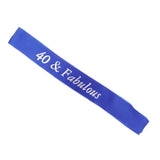 Max Gilding Silver Numbers Fabulous Sash for Birthday Anniversary Royal Blue 40
