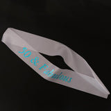 Max Gilding Blue Numbers Fabulous Satin Sash for Birthday Anniversary White 50