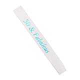 Max Gilding Blue Numbers Fabulous Satin Sash for Birthday Anniversary White 50