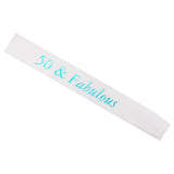Max Gilding Blue Numbers Fabulous Satin Sash for Birthday Anniversary White 50