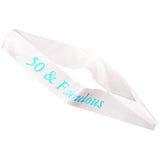 Max Gilding Blue Numbers Fabulous Satin Sash for Birthday Anniversary White 50