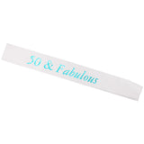 Max Gilding Blue Numbers Fabulous Satin Sash for Birthday Anniversary White 50