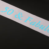 Max Gilding Blue Numbers Fabulous Satin Sash for Birthday Anniversary White 50