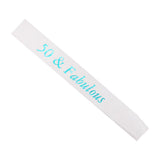 Max Gilding Blue Numbers Fabulous Satin Sash for Birthday Anniversary White 50